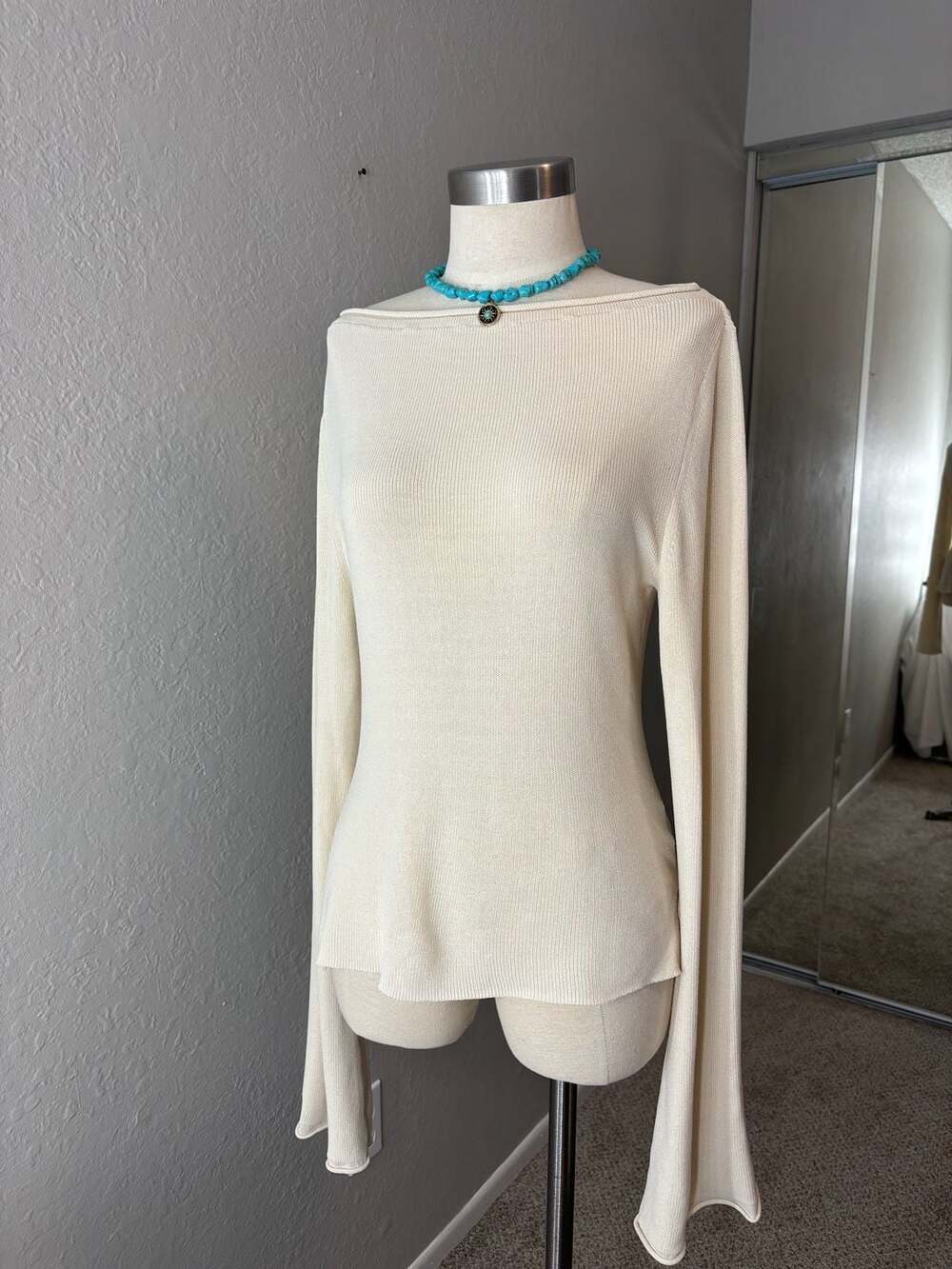 Good American Roll Neck Stretch Rib Sweater